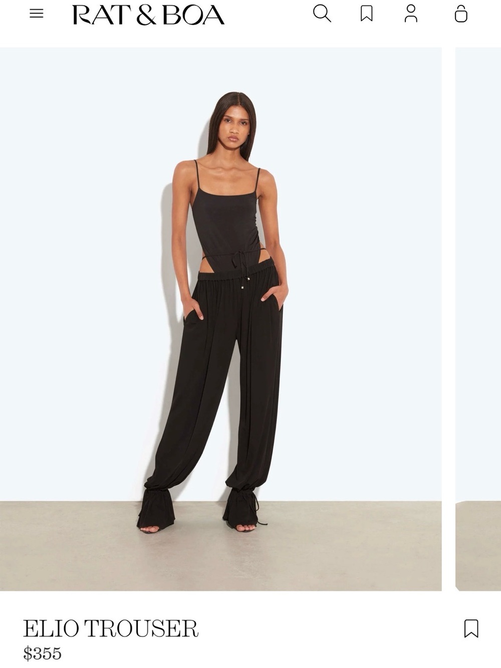 Rat & Boa Elio Trouser in Black